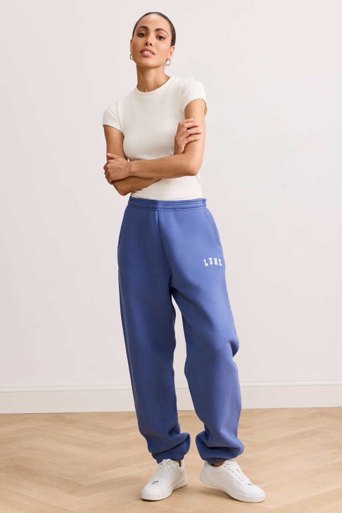Zoe Logo Pants - Steel Blue