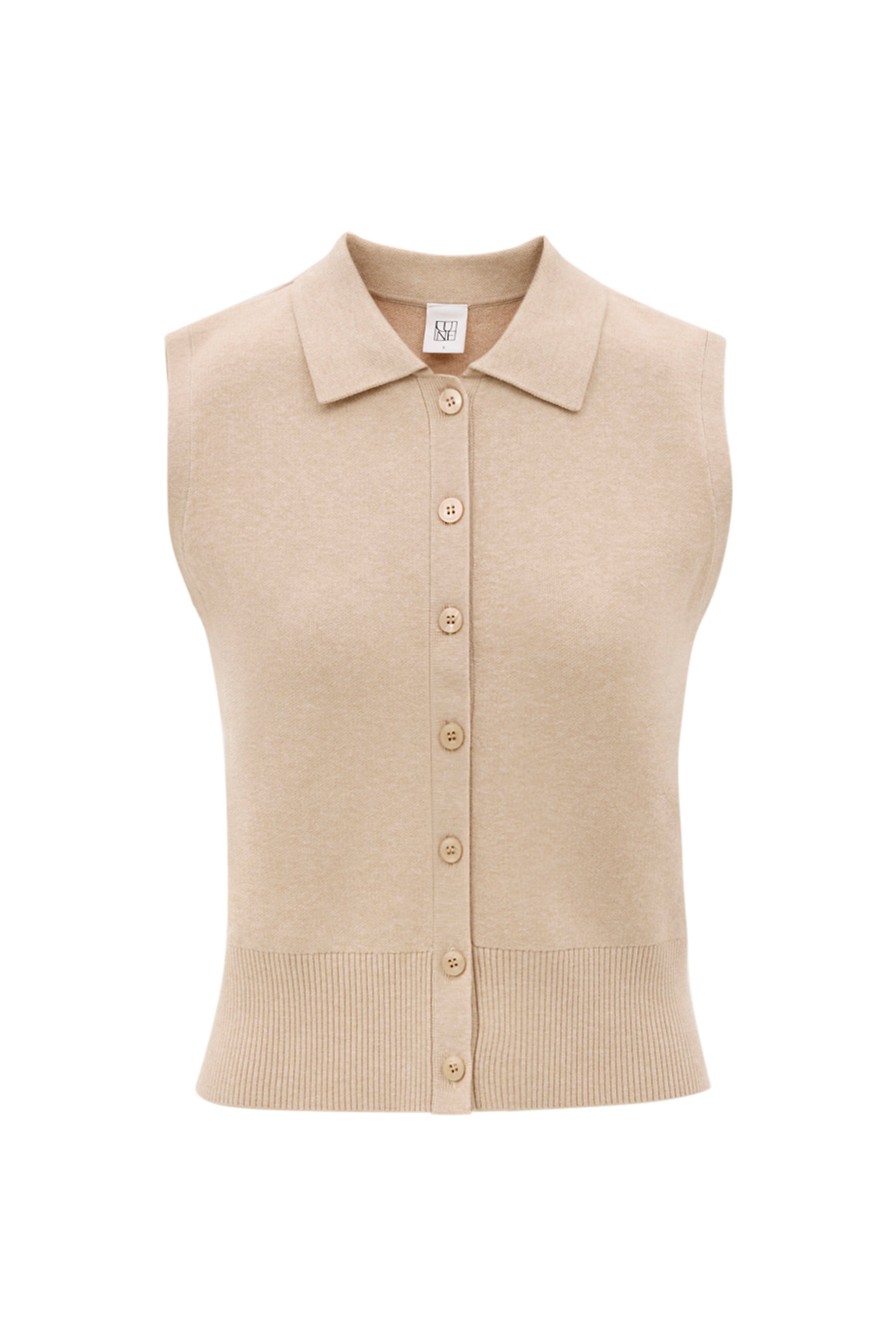 Olly Sleeveless Cardigan - Beige Melange