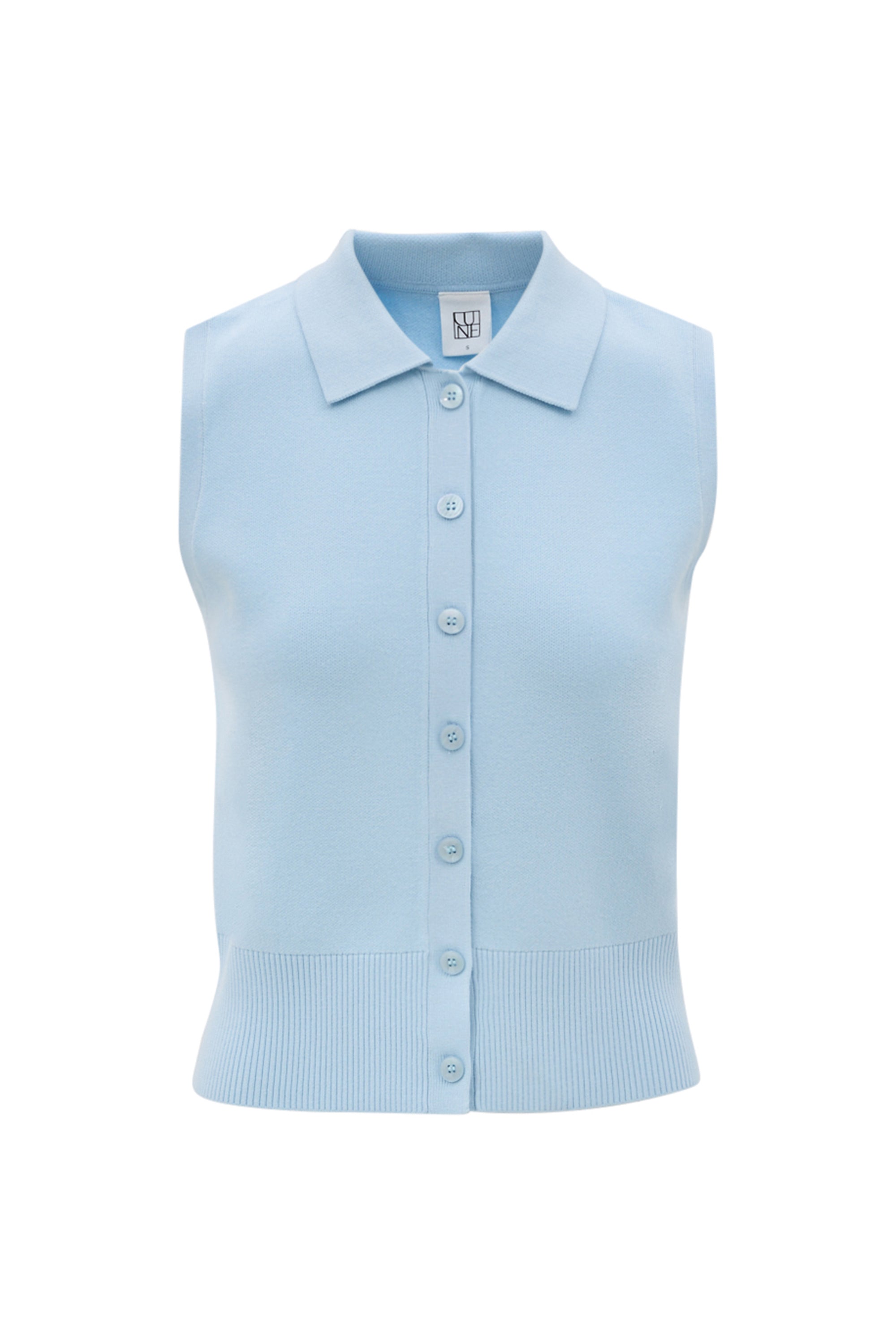 Olly Sleeveless Cardigan - Ice Blue