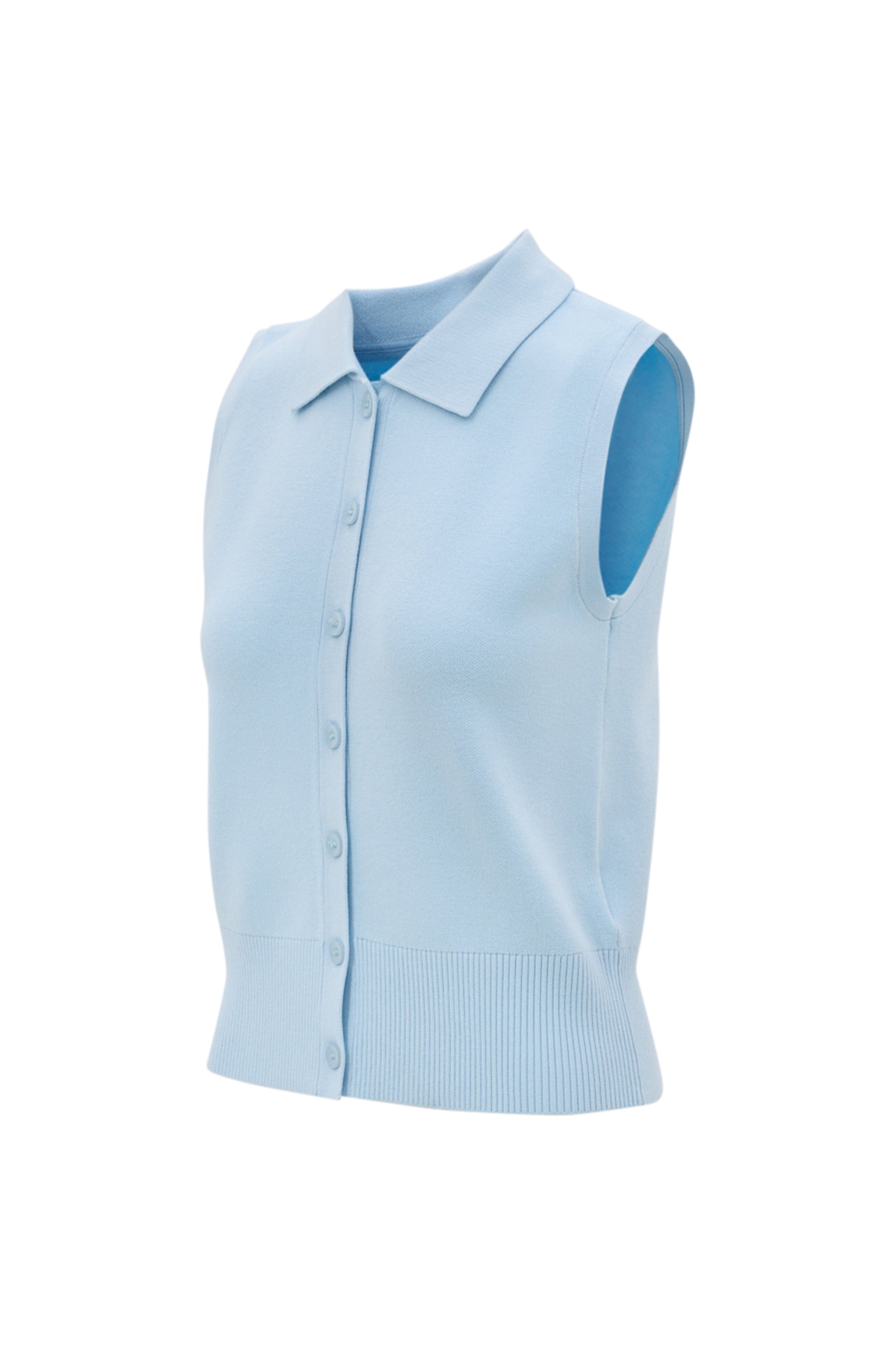 Olly Sleeveless Cardigan - Ice Blue
