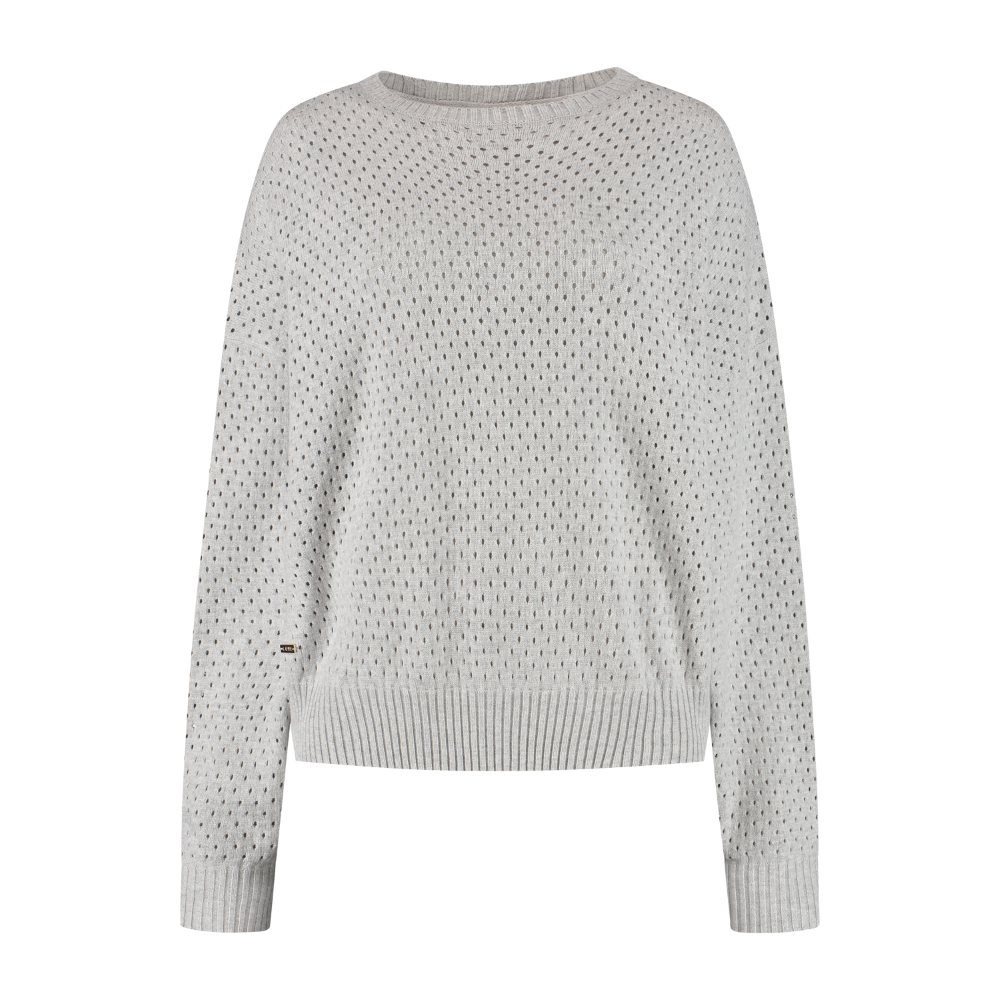 Olly Crochet Sweater - Grey Melange