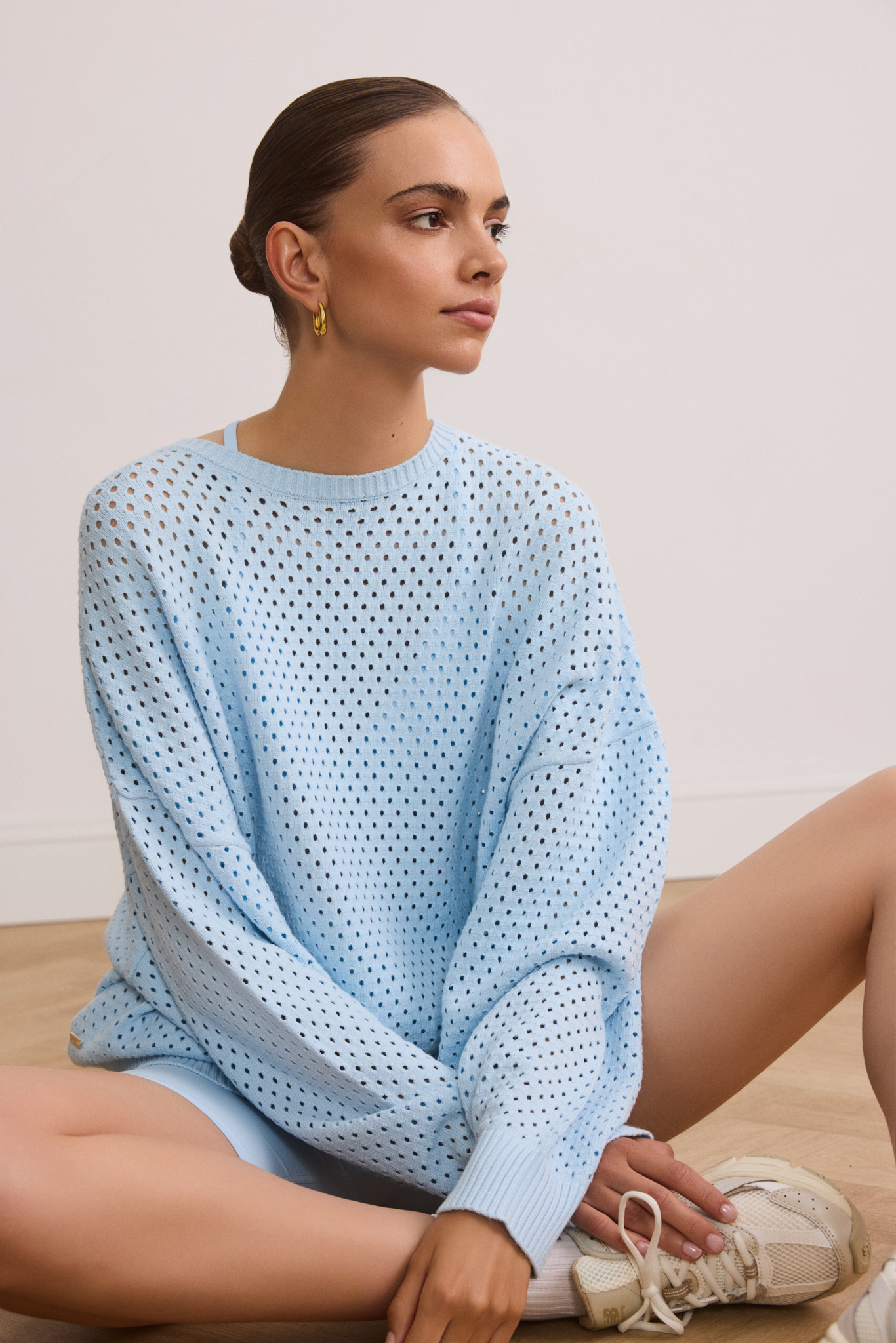 Olly Crochet Sweater - Ice Blue