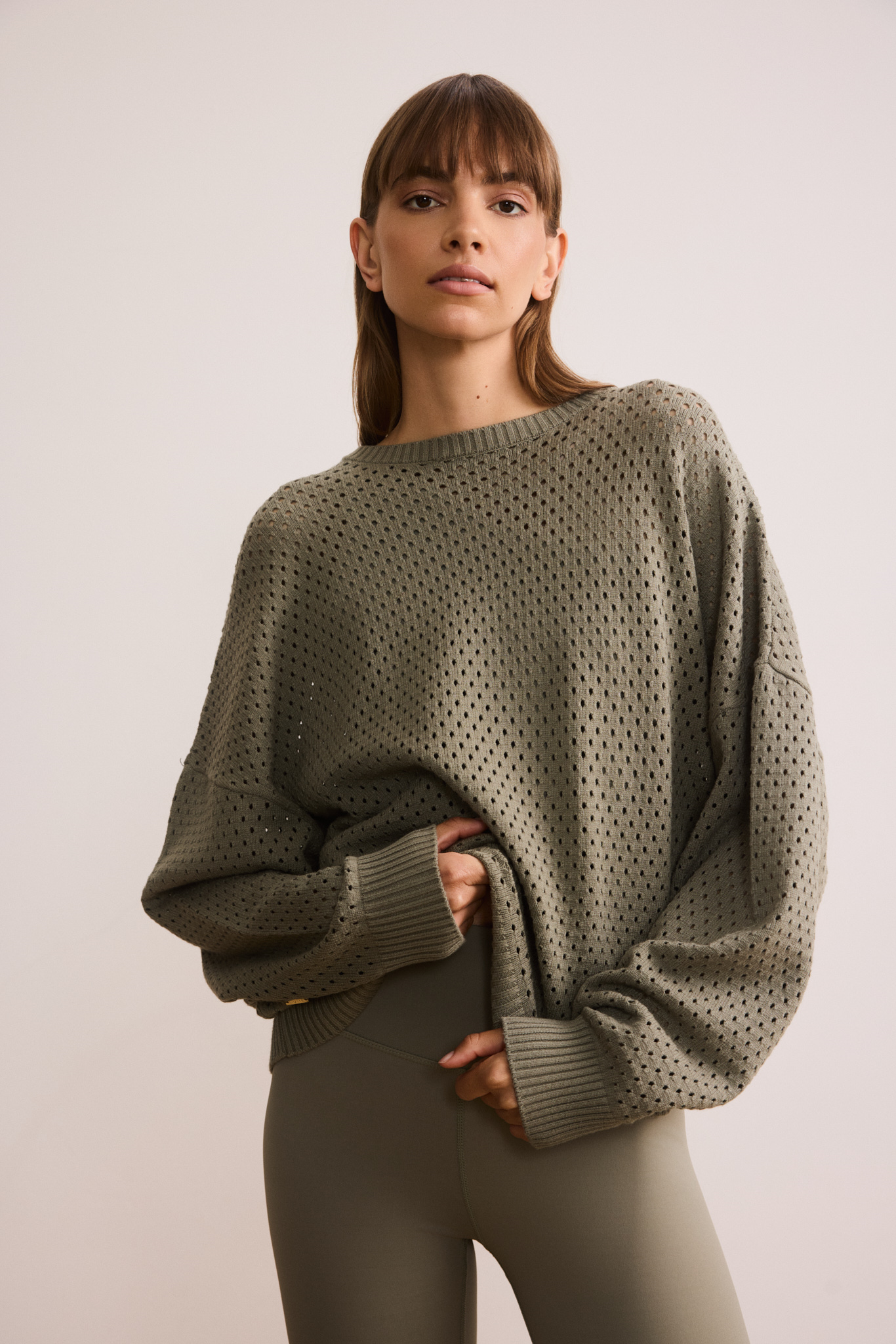 Olly Crochet Sweater - Olive
