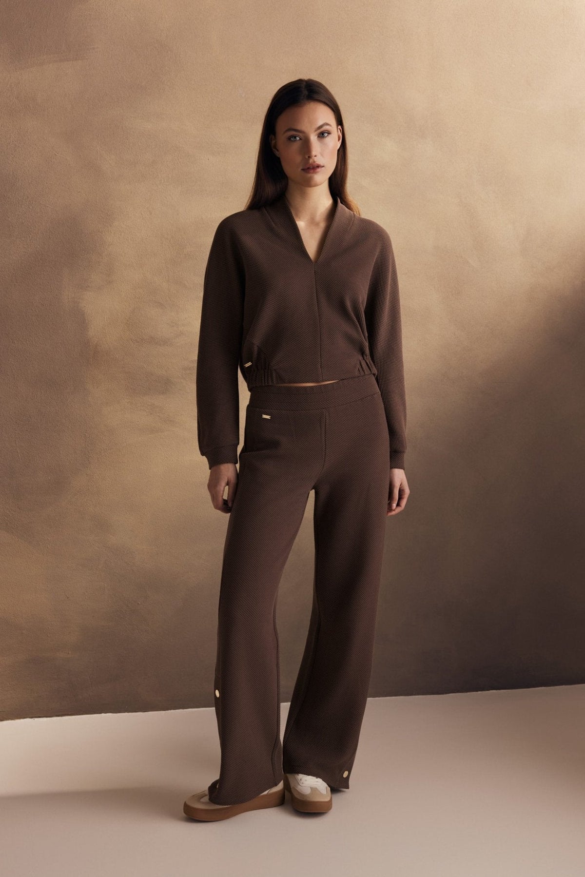 Moon V-Neck Blouse - Light Espresso