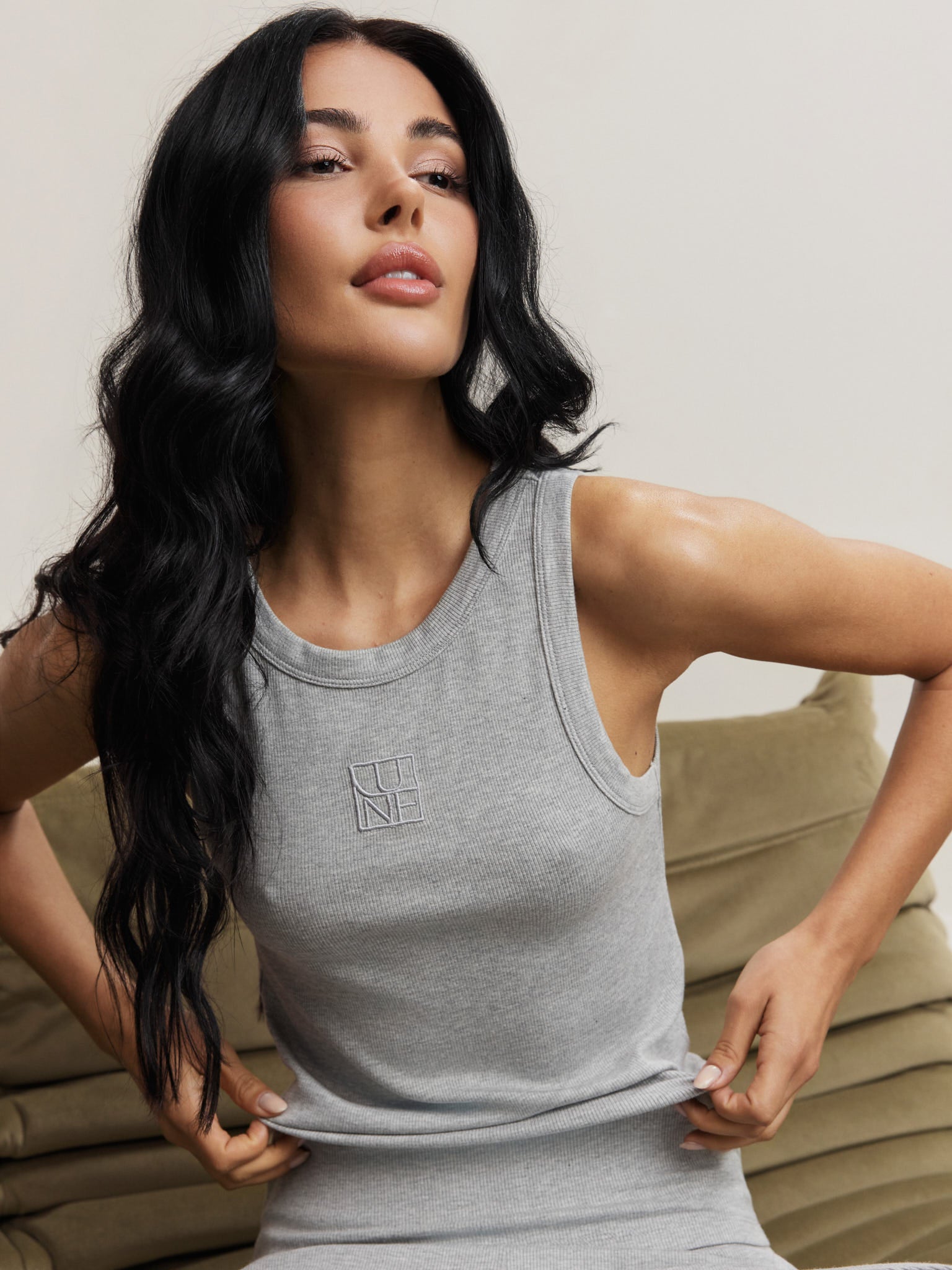 Mila Logo Tanktop - Grey Melange