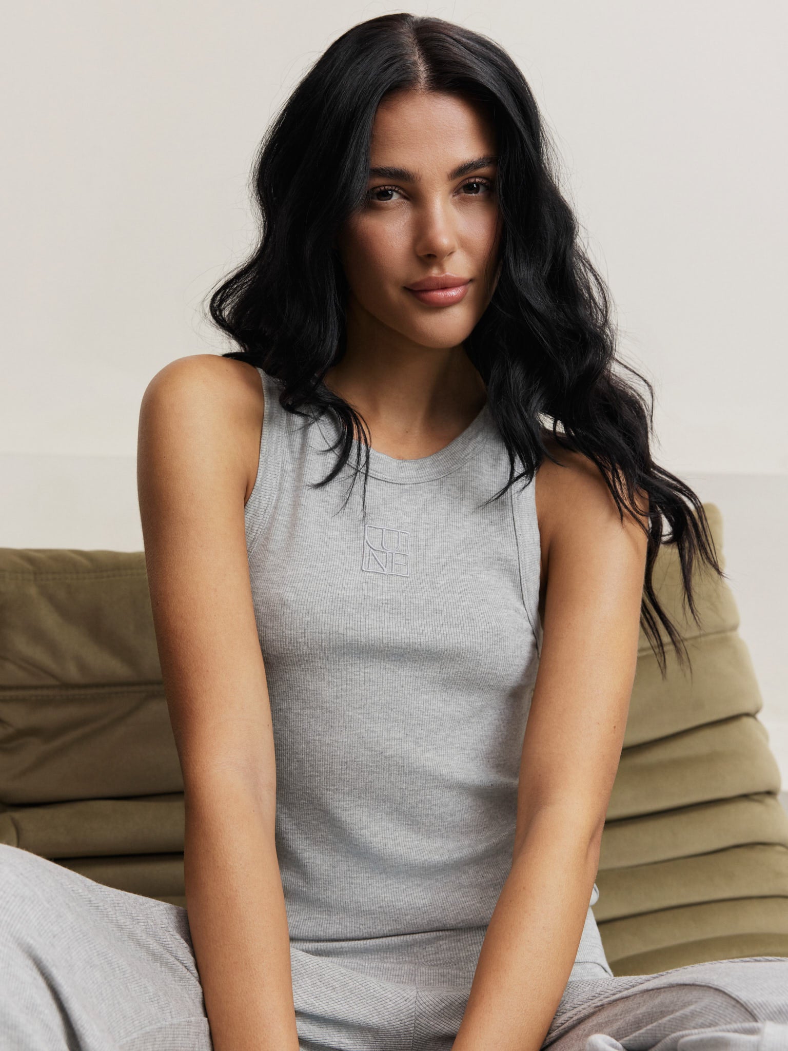 Mila Logo Tanktop - Grey Melange