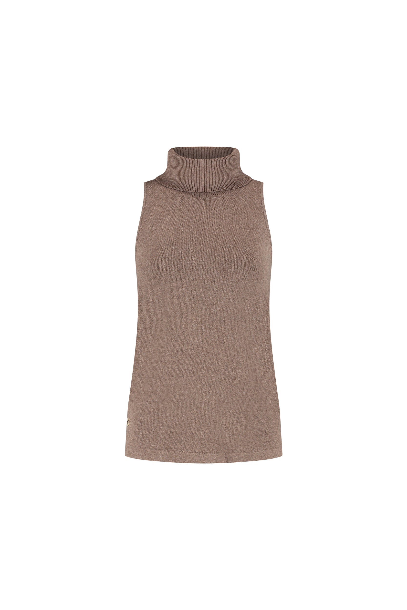 Olly Sleeveless Turtleneck - Brown