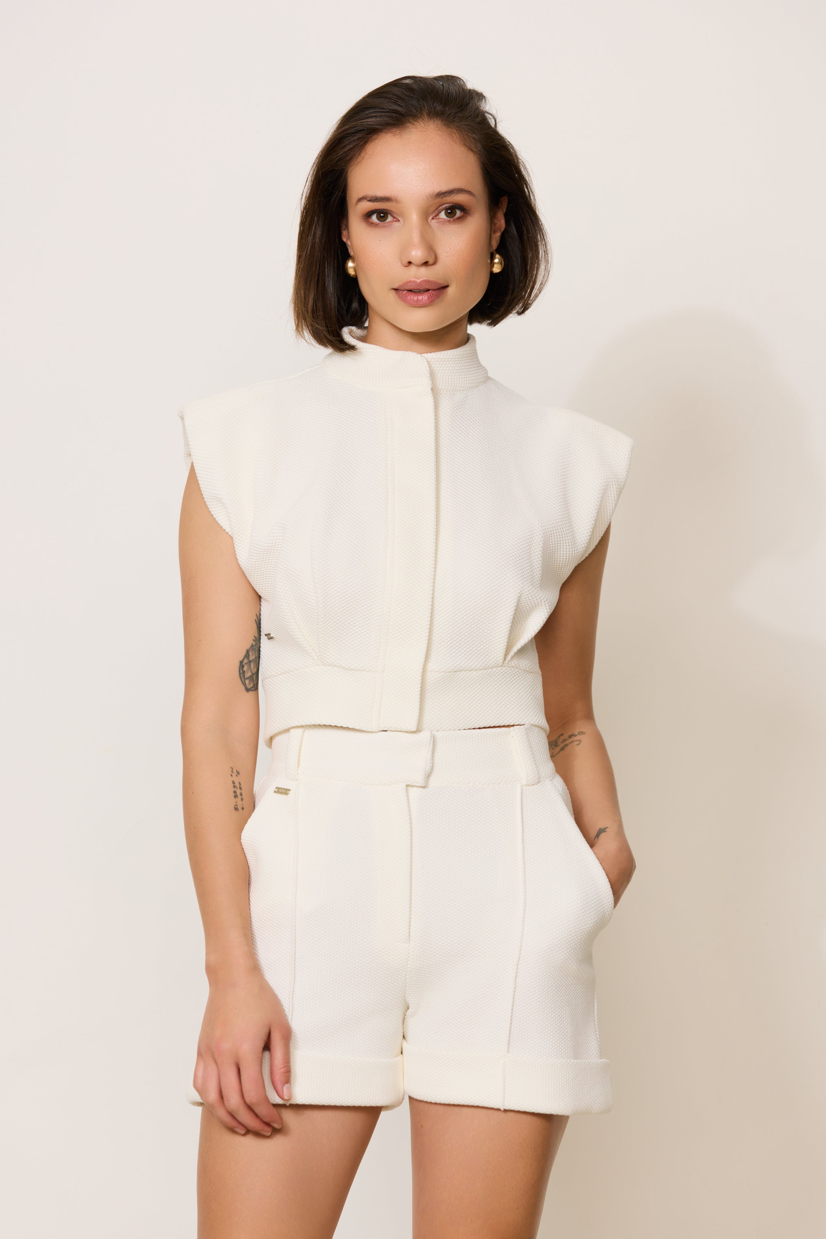 Moon Classic Cropped Jacket - Marshmellow