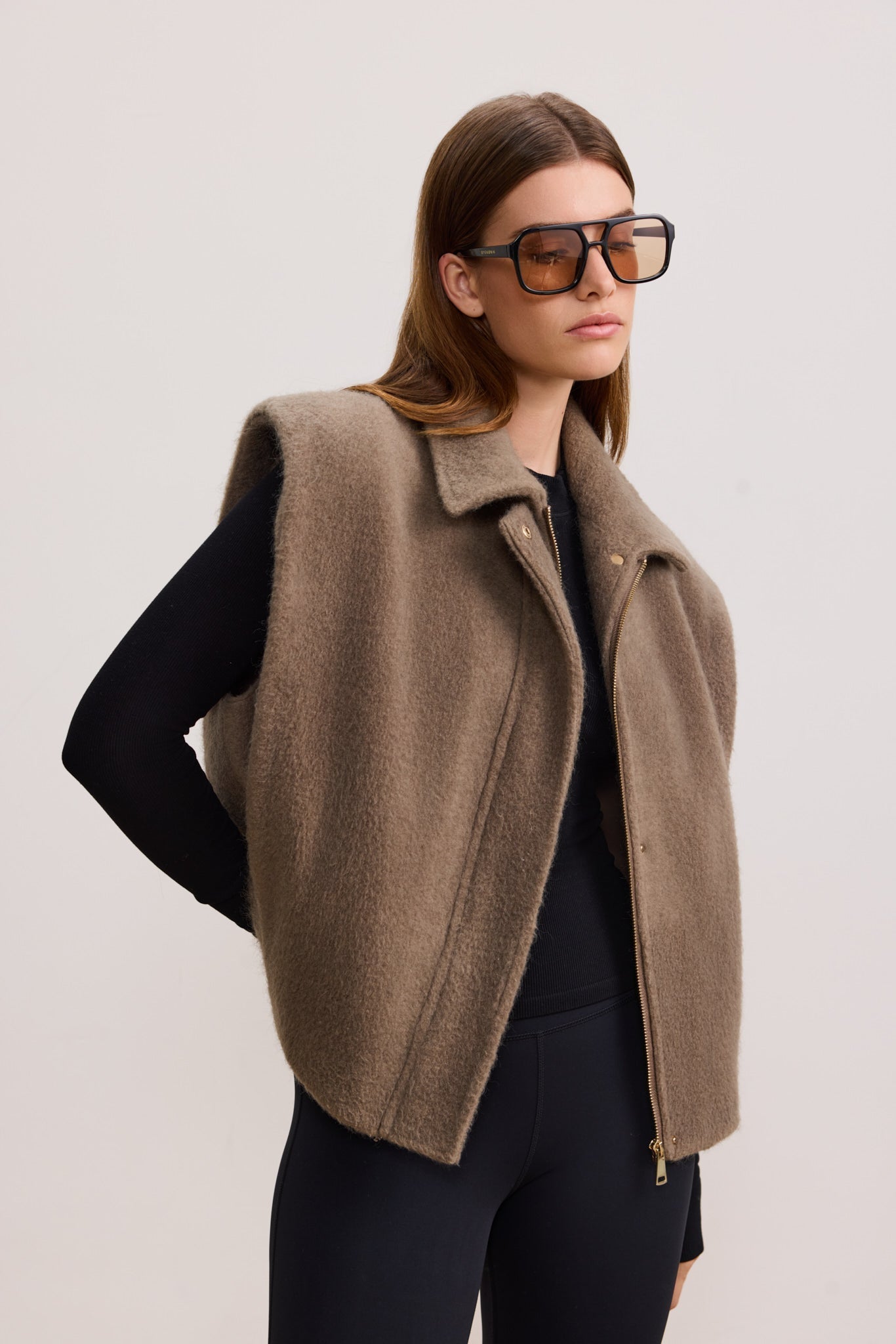 June Vegan Mohair Vest - Truffle