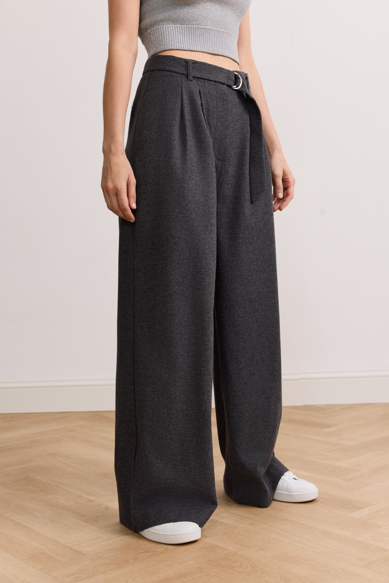 Izzy Wide Leg Pants - Dark Grey
