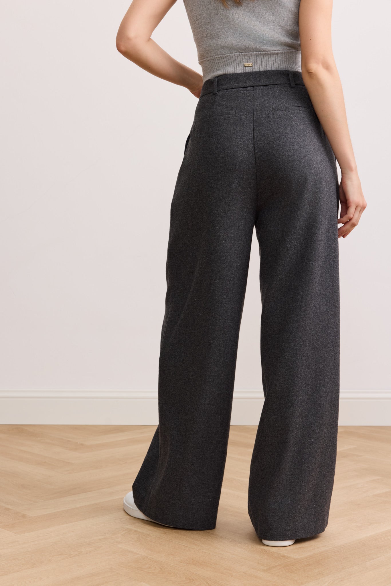 Izzy Wide Leg Pants - Dark Grey