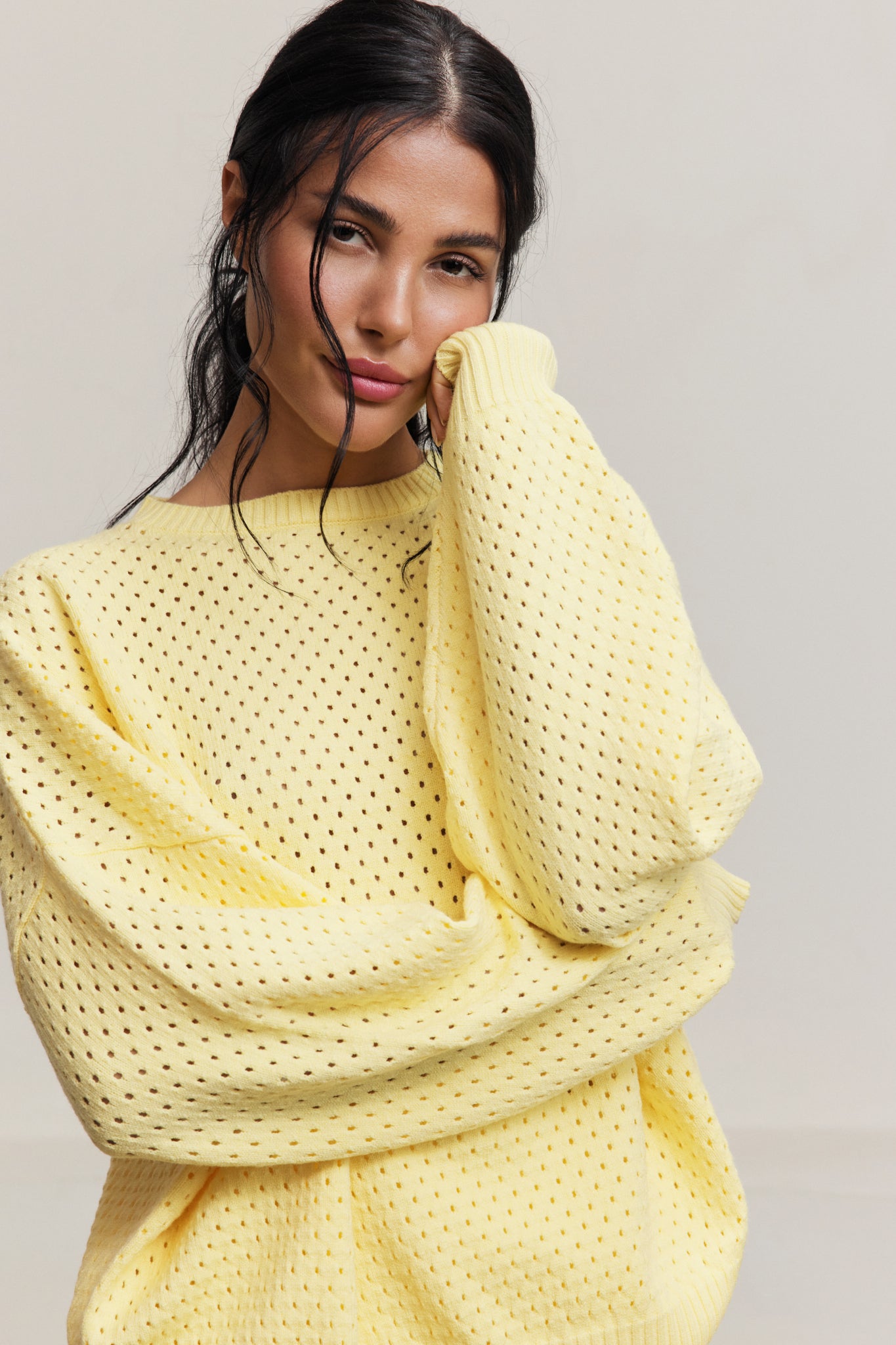 Olly Crochet Sweater - Vanilla