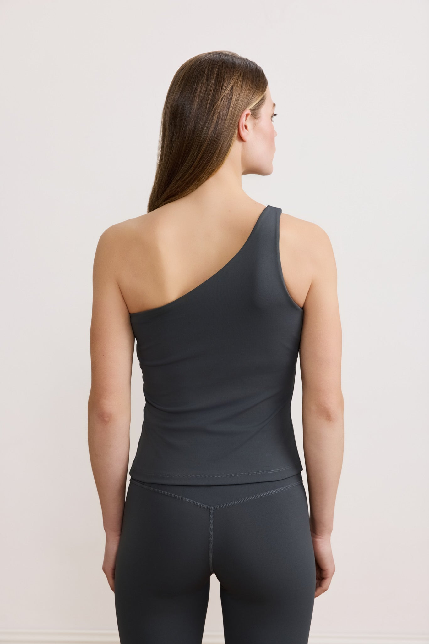 Sienna Shape One Shoulder Top - Dark Grey