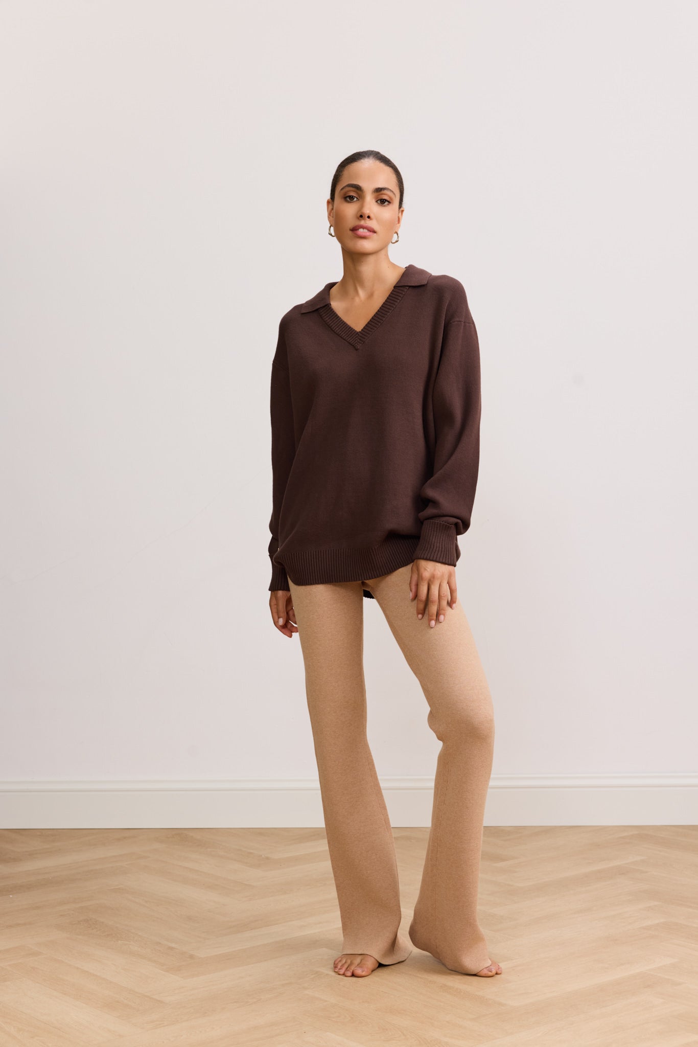 Olly Polo Sweater - Chocolate