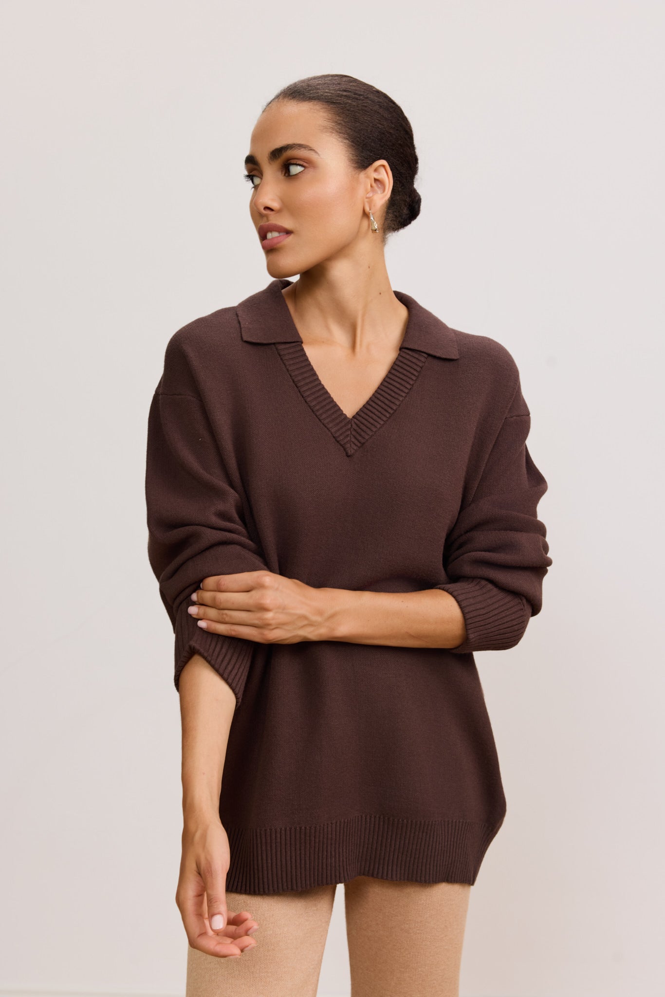 Olly Polo Sweater - Chocolate