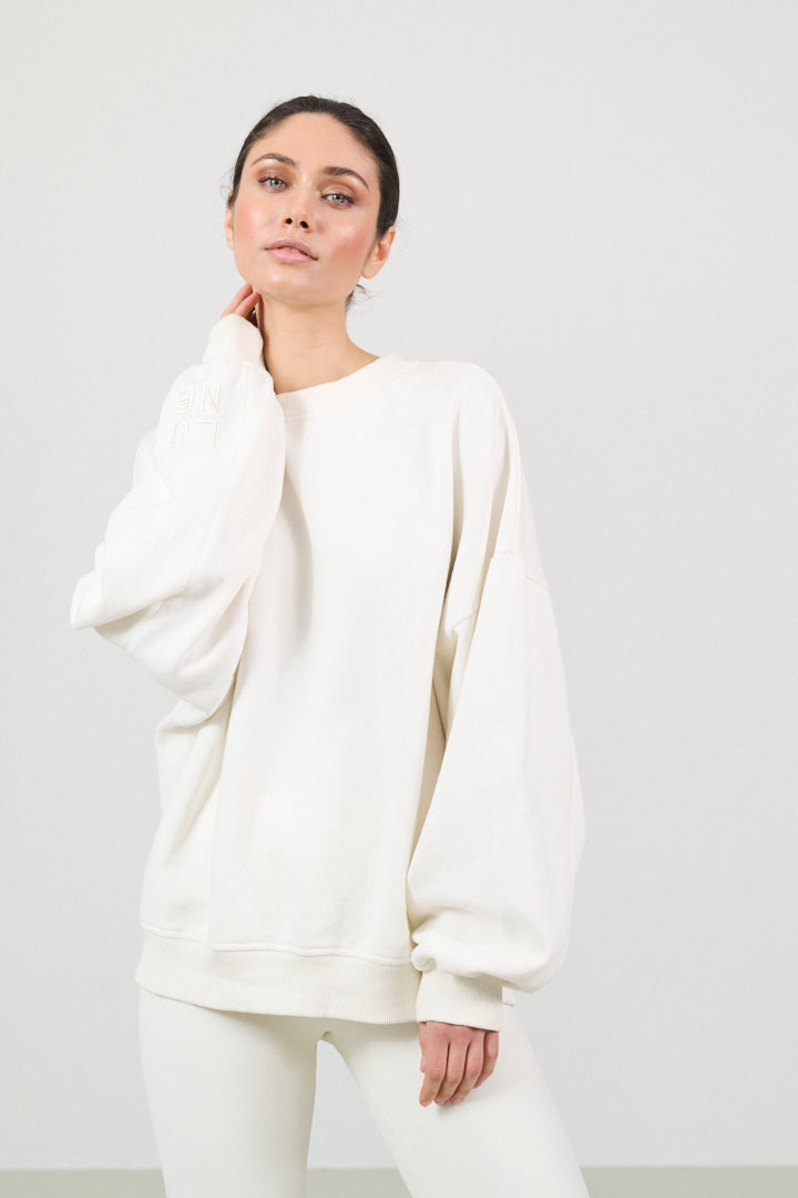 ZANE 100% ORGANIC COTTON oversized crew - Marshmellow