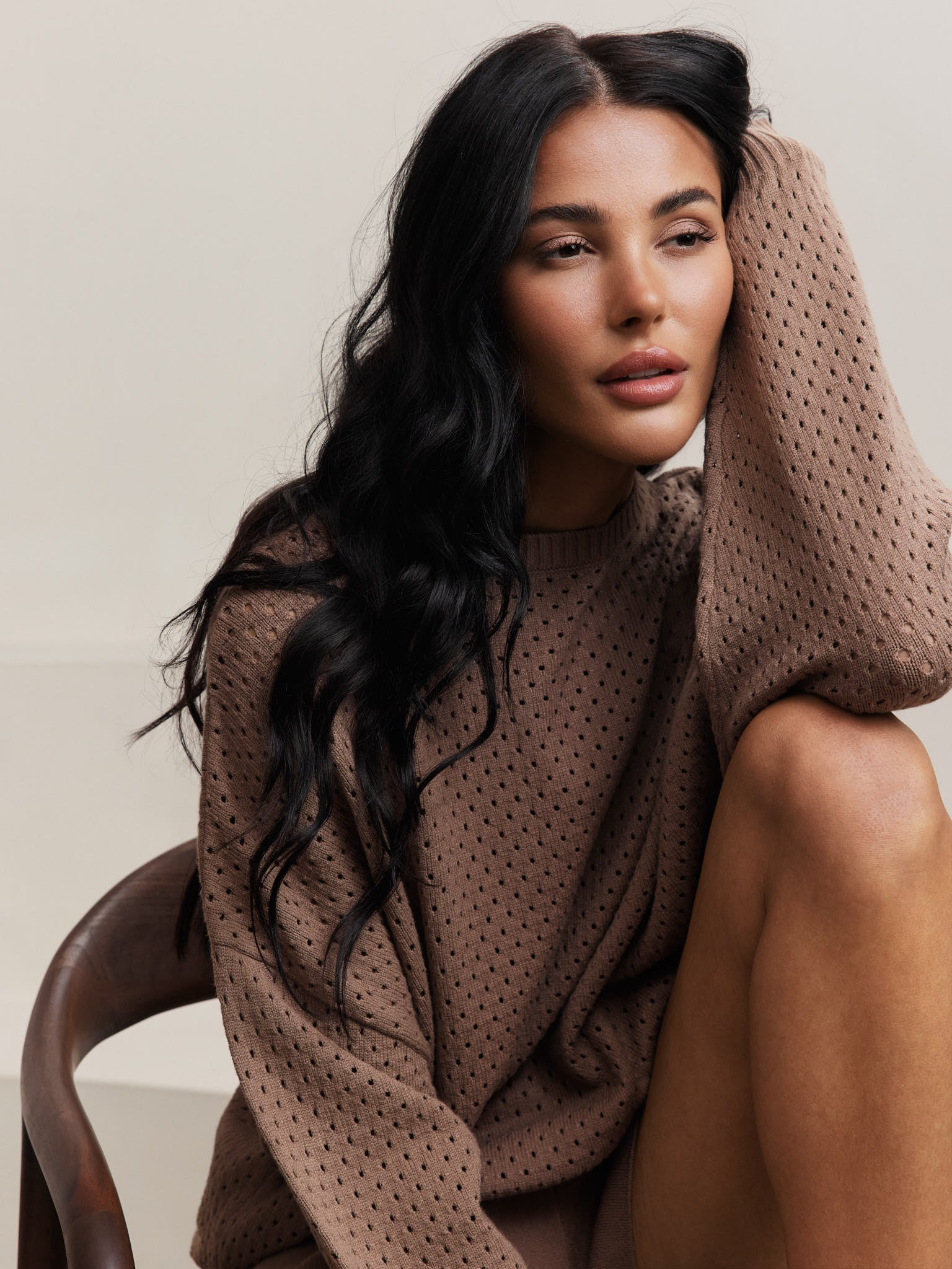 Olly Crochet Sweater - Light Toffee