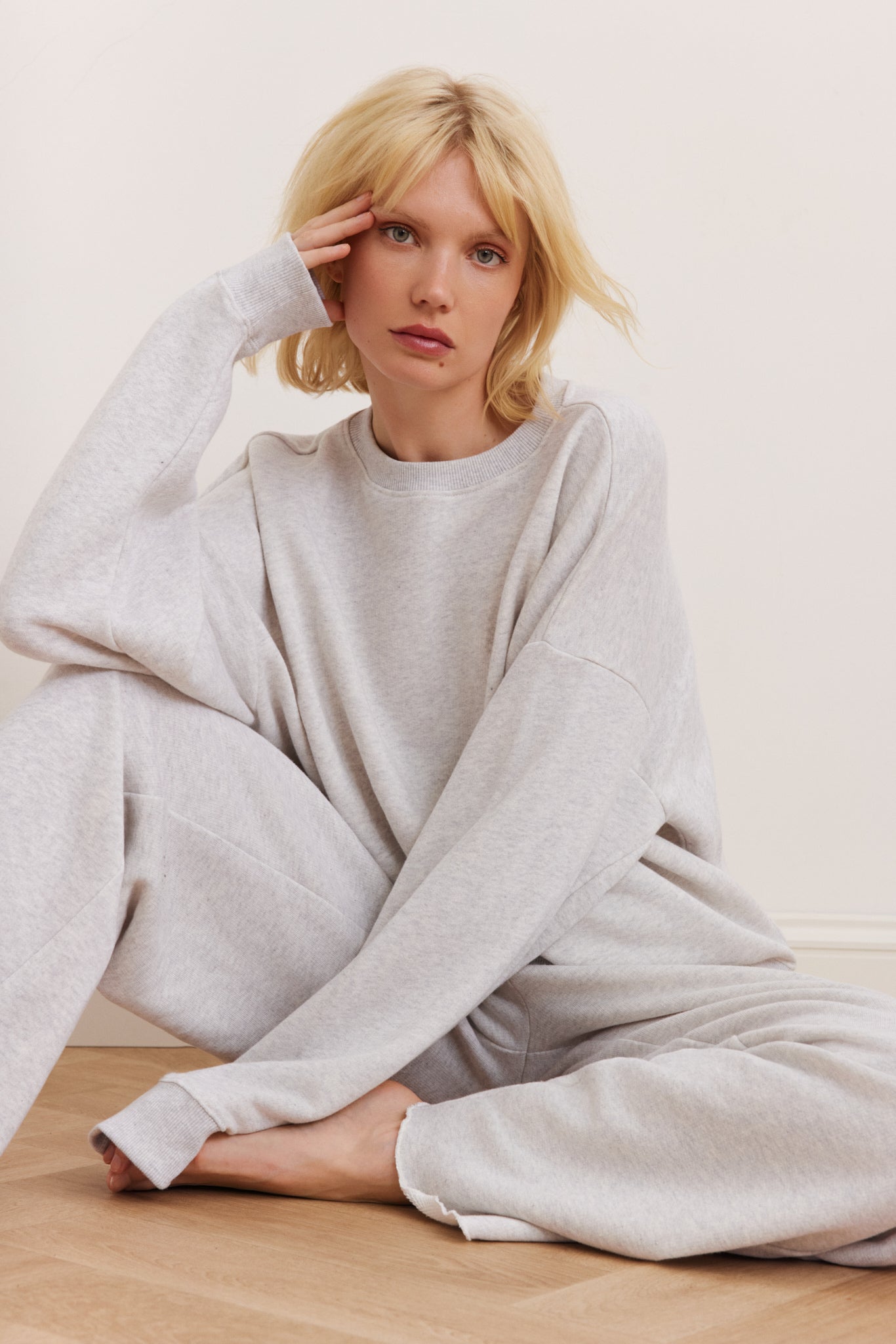 Amelia Straight Leg Pants - Grey Melange