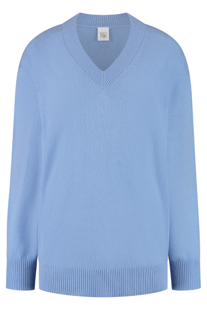 Carli V Neck Sweater - Brilliant Blue