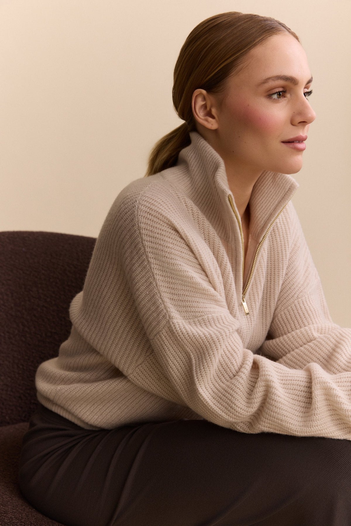 Carly Half Zip - Oatmeal