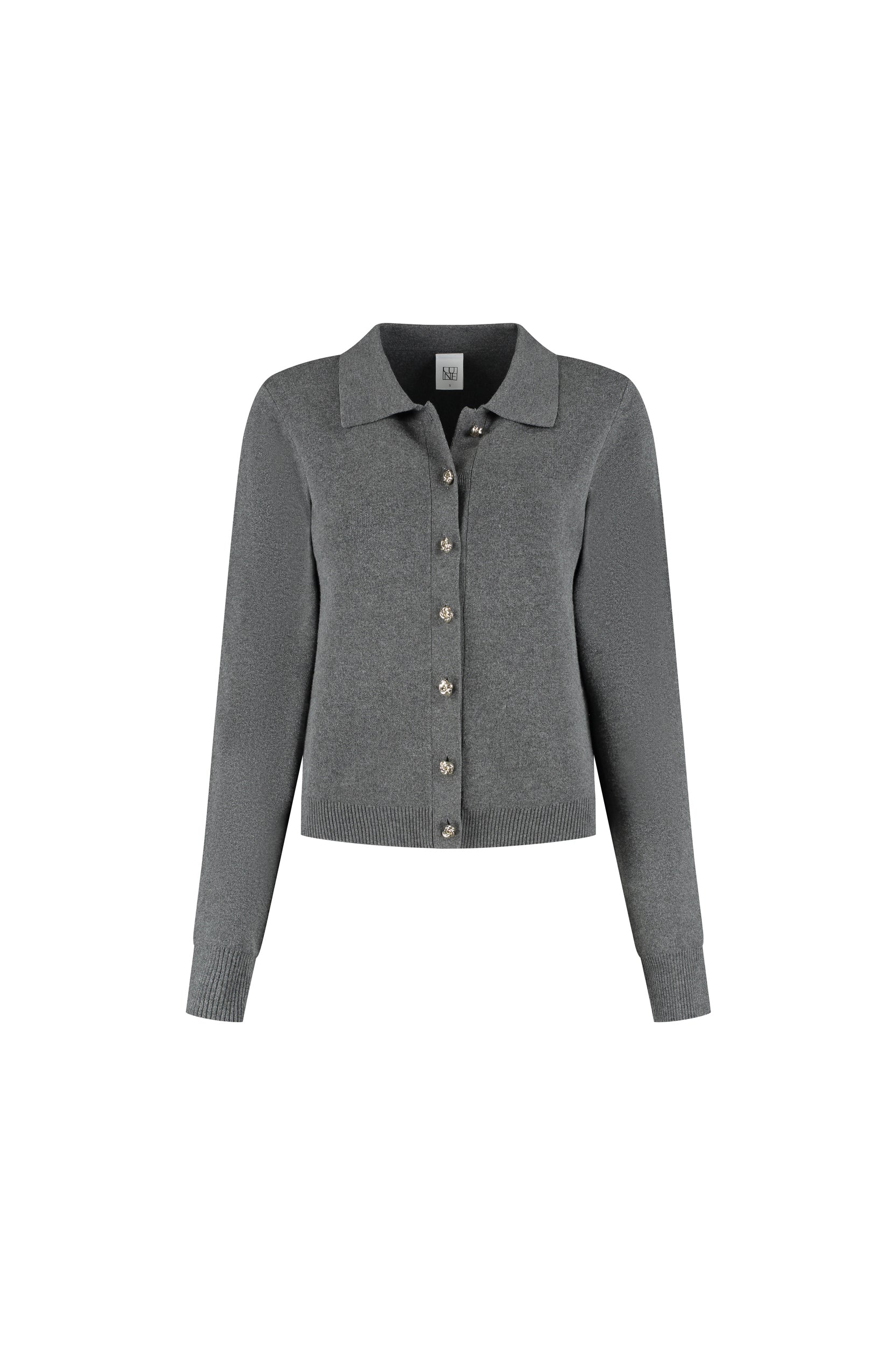 Olly Button Up Cardi - Dark Grey