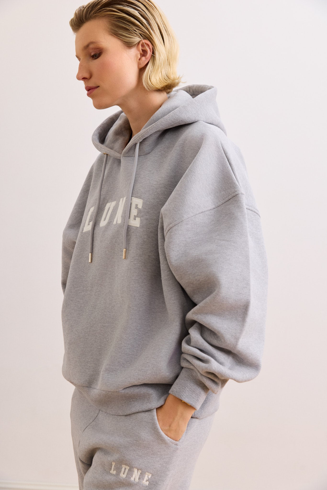 Zoe Logo Hoodie - Grey Melange