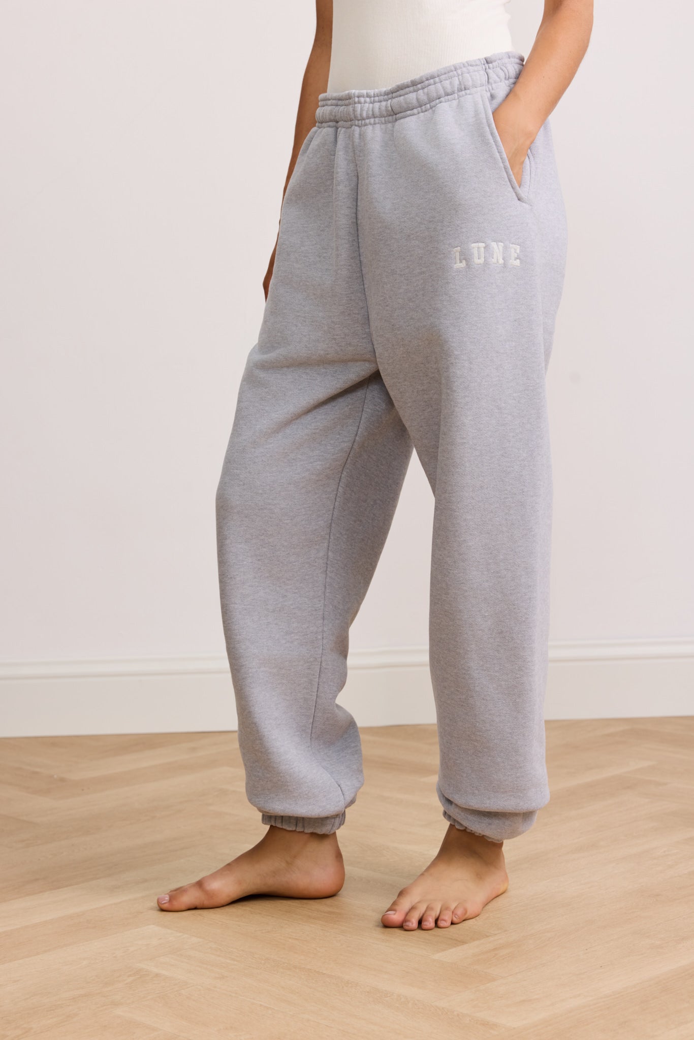 Zoe Logo Pants - Grey Melange