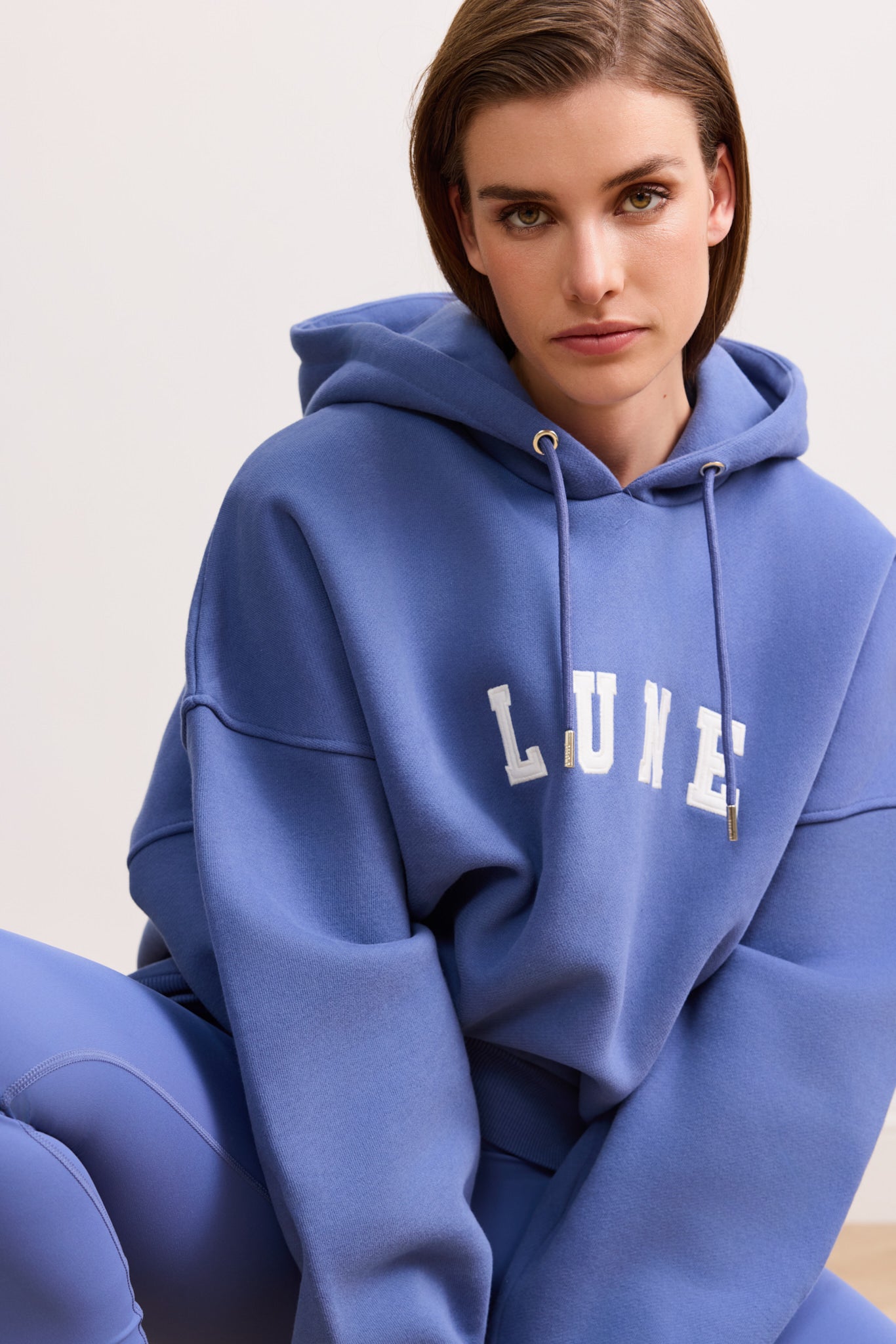 Zoe Logo Hoodie - Steel Blue
